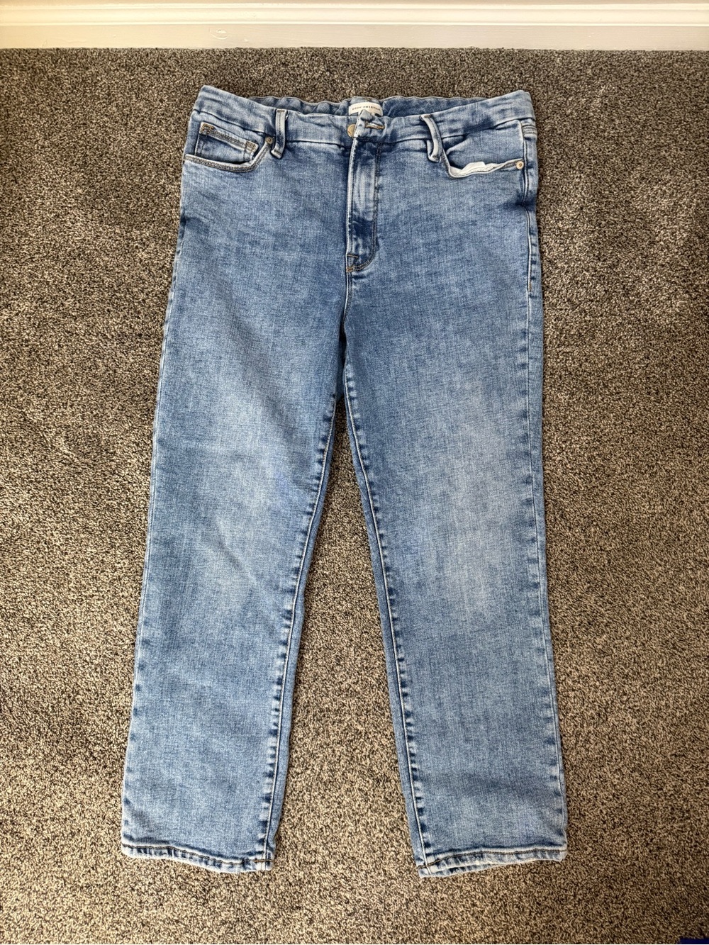 Good American Denim Jeans Good Legs Straight Distressed Pockets Women’s 14/32